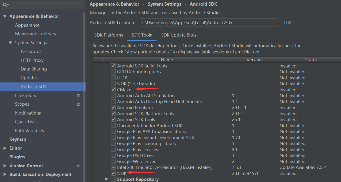 android studio 2.2.3 ndk not installed