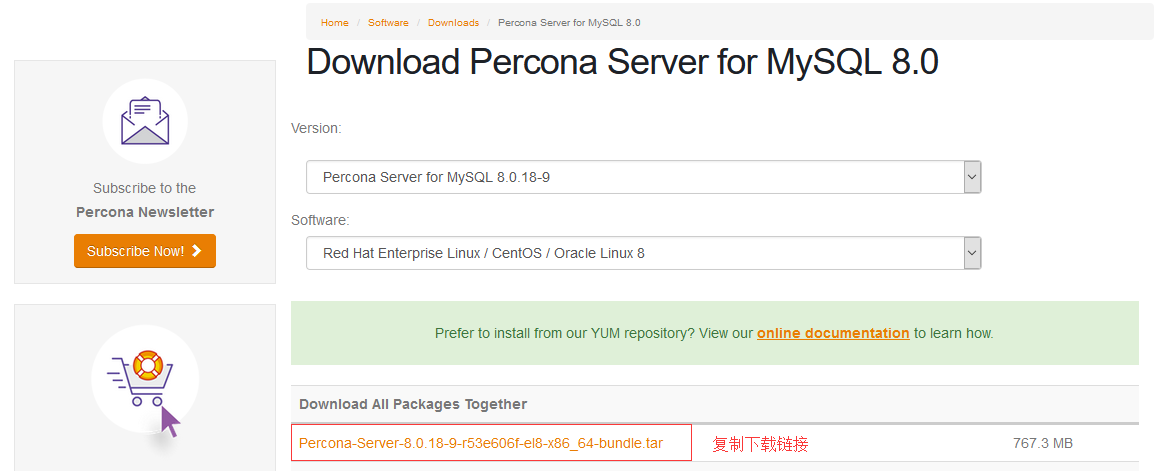 Install Percona Server database (in CentOS 8)
